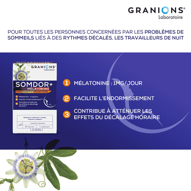 GRANIONS SOMDOR+ MÉLATONINE - 15 comprimés - Nymphora