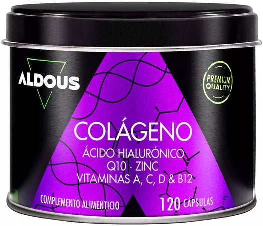 Collagène hydrolysé avec acide hyaluronique, coenzyme Q10, zinc et vitamines Aldous | 120 Gélules