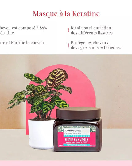 ARGANICARE Masque réparateur et nutritif - Kératine - Nymphora