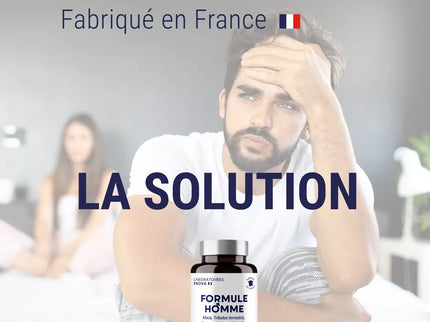 FORMULE HOMME | Vigueur, Puissance, Endurance | Complexe de Plantes pour Hommes : Maca, Tribulus Terrestris, Ginseng, Ginkgo Biloba, Zinc | 60 Gélules | Fabriqué en France | Complement alimentaire
