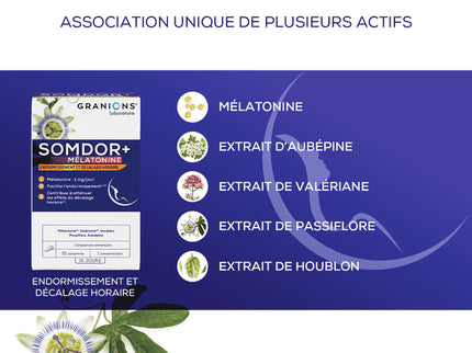 GRANIONS SOMDOR+ MÉLATONINE - 15 comprimés