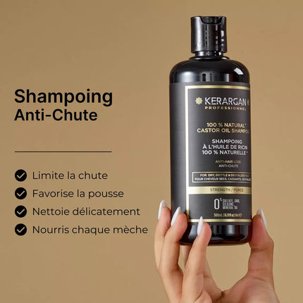 Kerargan - Shampoing Anti-Chute à l'Huile de Ricin - 500ml - Nymphora