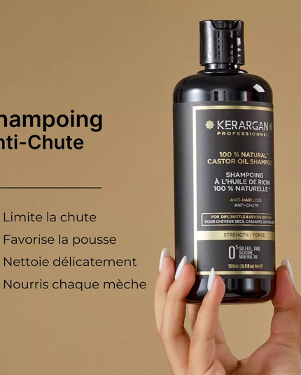 Kerargan - Shampoing Anti-Chute à l'Huile de Ricin - 500ml - Nymphora