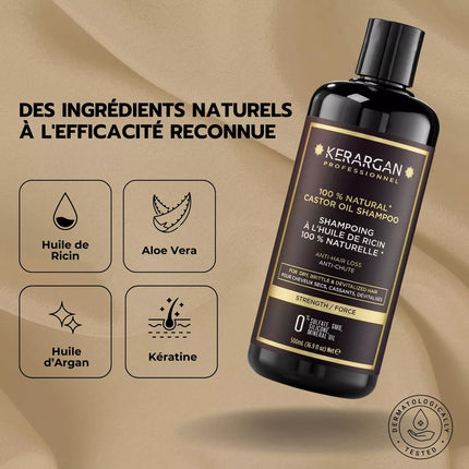 Kerargan - Shampoing Anti-Chute à l'Huile de Ricin - 500ml - Nymphora