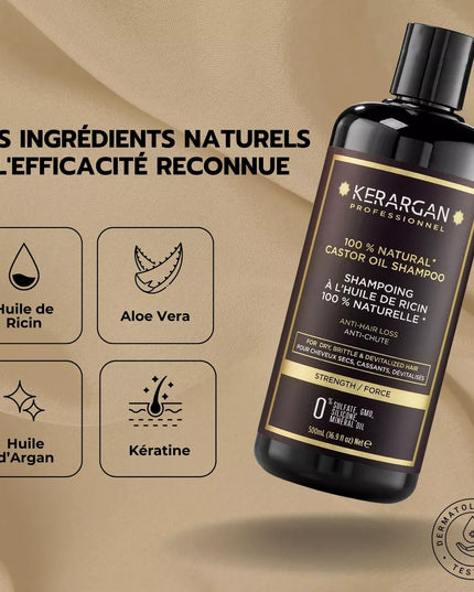 Kerargan - Shampoing Anti-Chute à l'Huile de Ricin - 500ml - Nymphora