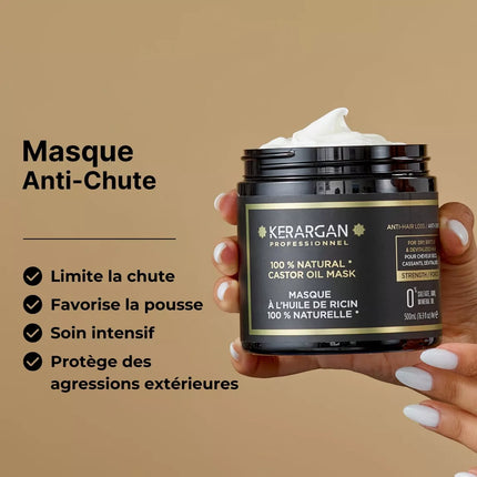 Kerargan - Masque Anti-Chute à l'Huile de Ricin - 500ml - Nymphora