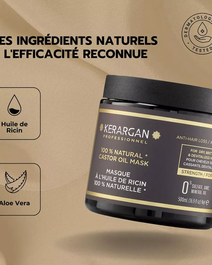 Kerargan - Masque Anti-Chute à l'Huile de Ricin - 500ml - Nymphora