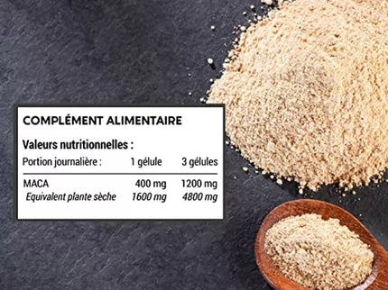 Laboratoires Enova MACA NOIRE | FORT DOSAGE Jusqu'à 4800 MG | Vitalité Performances Énergie | 90 Gélules | Complement alimentaire | Fabriqué en France