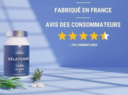 MÉLATONINE 1,9MG - 1 an d’Approvisionnement 365 Comprimés - Endormissement, Sommeil, Jetlag - Fabriqué en France
