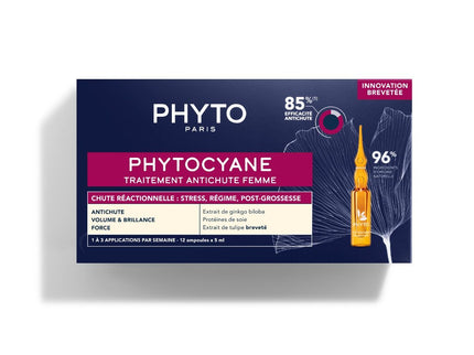 PHYTOCYANE REACTIONNELLE Traitement Antichute Femme - 12x5ml