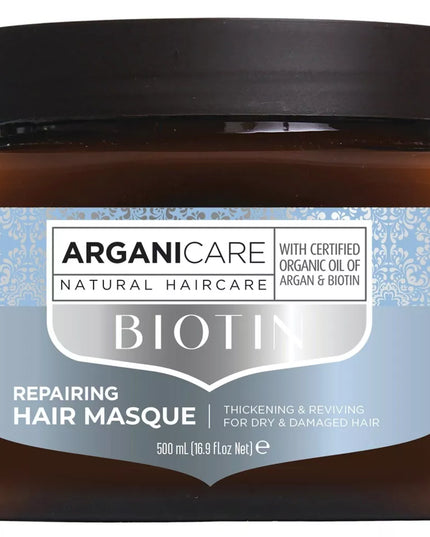 ARGANICARE Masque hydratant et réparateur à la Biotine - Cheveux secs et abîmés - Nymphora