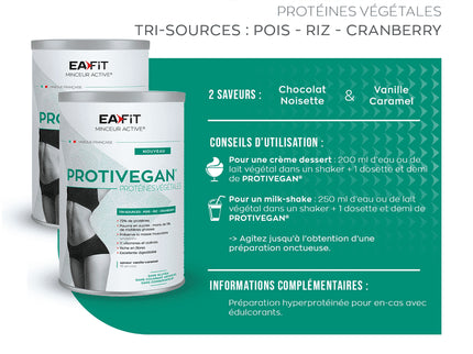 EAFIT PROTIVEGAN Protéines Végétales Saveur Chocolat Noisette - 450g
