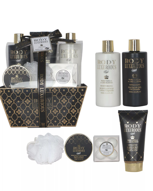 coffret beauté de bain au parfum Vanille Tilleul - 9PCS - Nymphora