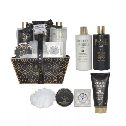 coffret beauté de bain au parfum Vanille Tilleul - 9PCS - Nymphora