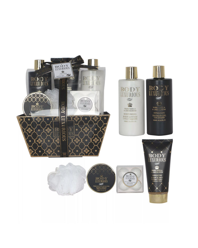 coffret beauté de bain au parfum Vanille Tilleul - 9PCS - Nymphora