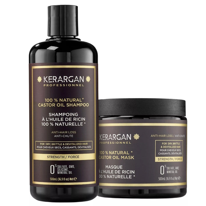 Kerargan - Duo Anti-Chute Shampoing & Masque Huile de Ricin - 2x500ml - Nymphora