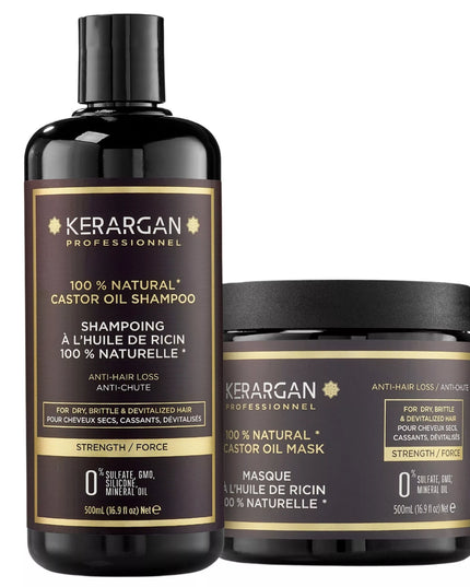 Kerargan - Duo Anti-Chute Shampoing & Masque Huile de Ricin - 2x500ml - Nymphora