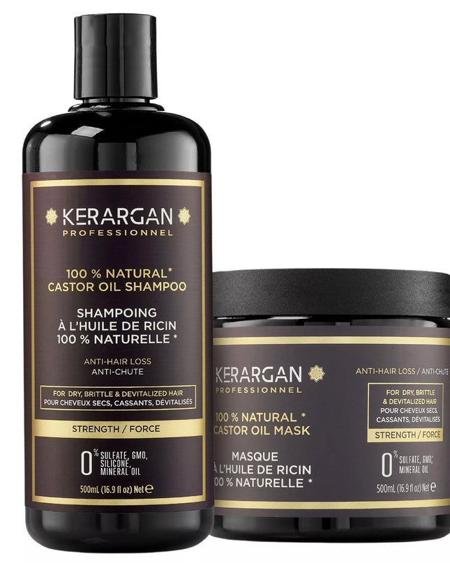 Kerargan - Duo Anti-Chute Shampoing & Masque Huile de Ricin - 2x500ml - Nymphora