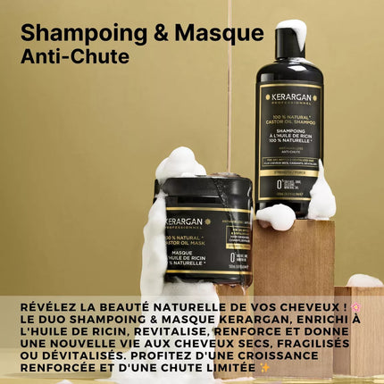 Kerargan - Duo Anti-Chute Shampoing & Masque Huile de Ricin - 2x500ml - Nymphora