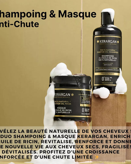 Kerargan - Duo Anti-Chute Shampoing & Masque Huile de Ricin - 2x500ml - Nymphora