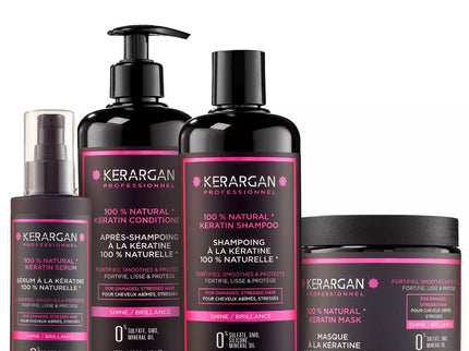 Kerargan - Ensemble Ultra Réparateur Shampoing, Après-shampoing, Masque & Sérum à la Kératine - 3x500ml +100 ml