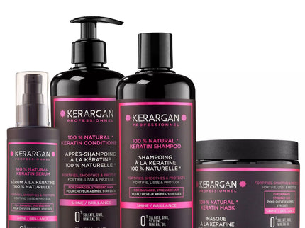 Kerargan - Ensemble Ultra Réparateur Shampoing, Après-shampoing, Masque & Sérum à la Kératine - 3x500ml +100 ml
