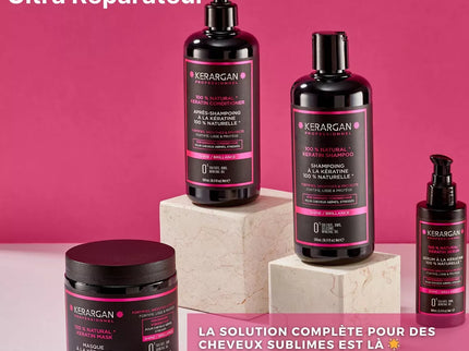 Kerargan - Ensemble Ultra Réparateur Shampoing, Après-shampoing, Masque & Sérum à la Kératine - 3x500ml +100 ml