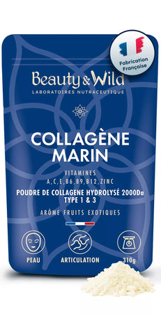 Beauty&Wild, Collagène Marin, 6g, Poudre collagène type 1 et 3