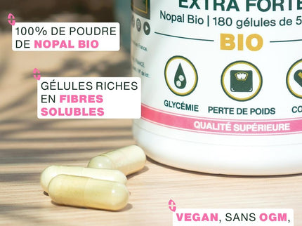 Nopal Bio Extra Fort | Formule Puissante | 180 Gélules Vegan | Qualité Supérieure