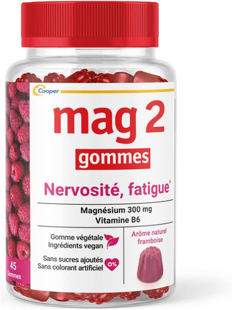 MAG 2 GOMMES Nervosité Fatigue - 45 Gommes Framboise