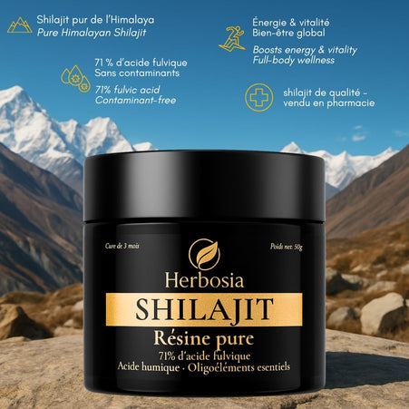 Shilajit Himalaya Naturel 50 g – Résine Authentique Pure | 71% Acides Fulviques + Minéraux Essentiels | Qualité Testée en Laboratoire | Tradition Ayurvédique