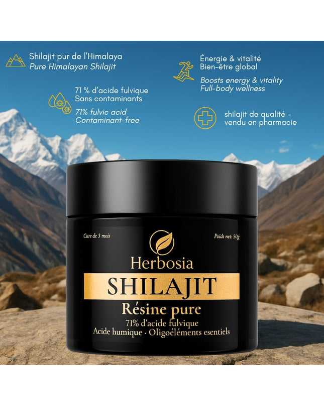 Shilajit Himalaya Naturel 50 g – Résine Authentique Pure | 71% Acides Fulviques + Minéraux Essentiels | Qualité Testée en Laboratoire | Tradition Ayurvédique - Nymphora