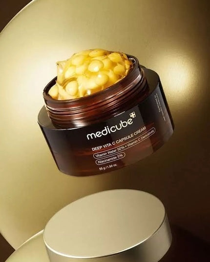 Nouveauté ! MEDICUBE – Deep C Capsule Cream 55g - Crème Éclat Anti-Taches à la Vitamine C - Nymphora