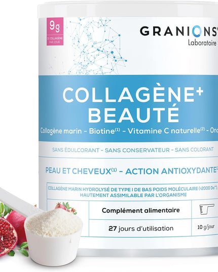 GRANIONS COLLAGENE + BEAUTE Peau et Cheveux - Poudre Parfum Grenade 275g - Nymphora