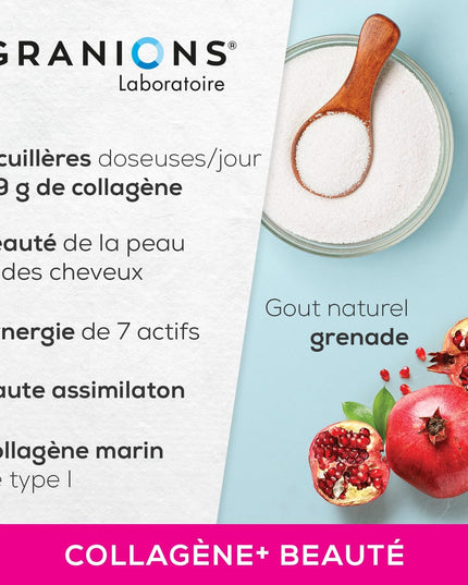 GRANIONS COLLAGENE + BEAUTE Peau et Cheveux - Poudre Parfum Grenade 275g - Nymphora