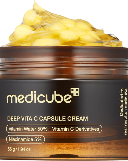 Nouveauté ! MEDICUBE – Deep C Capsule Cream 55g - Crème Éclat Anti-Taches à la Vitamine C - Nymphora