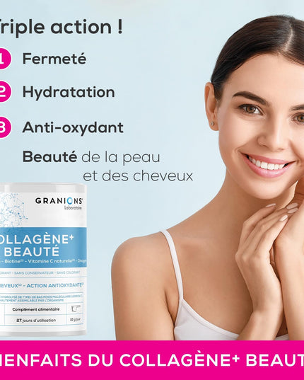 GRANIONS COLLAGENE + BEAUTE Peau et Cheveux - Poudre Parfum Grenade 275g - Nymphora
