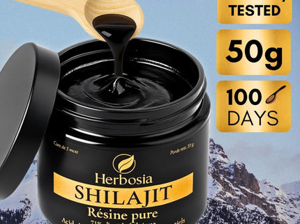 Shilajit Himalaya Naturel 50 g – Résine Authentique Pure | 71% Acides Fulviques + Minéraux Essentiels | Qualité Testée en Laboratoire | Tradition Ayurvédique