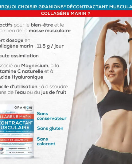 GRANIONS DÉCONTRACTANT MUSCULAIRE COLLAGENE MARIN Marin Goût Citron - 300g - Nymphora