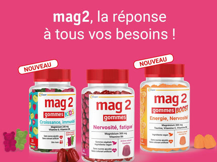 MAG 2 GOMMES Nervosité Fatigue - 45 Gommes Framboise