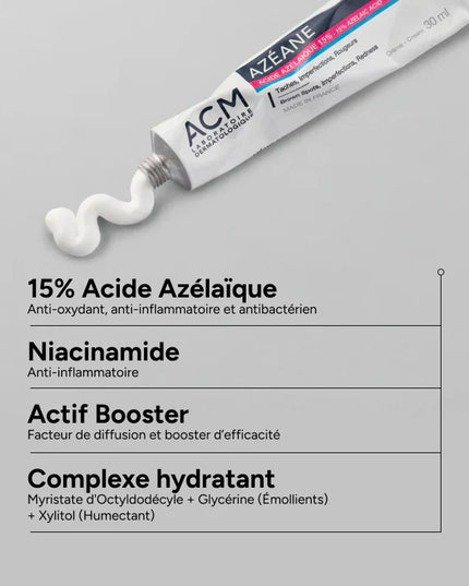 ACM AZEANE Crème Acide Azélaïque 15% - 30g - Nymphora