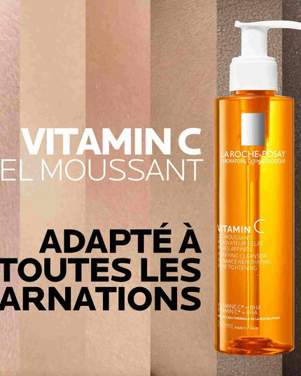 VITAMIN C Gel Moussant Rénovateur Éclat Pores Affinés - 200ml LA ROCHE POSAY - Nymphora
