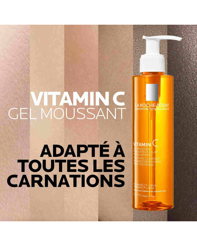 VITAMIN C Gel Moussant Rénovateur Éclat Pores Affinés - 200ml LA ROCHE POSAY - Nymphora