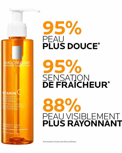 VITAMIN C Gel Moussant Rénovateur Éclat Pores Affinés - 200ml LA ROCHE POSAY - Nymphora
