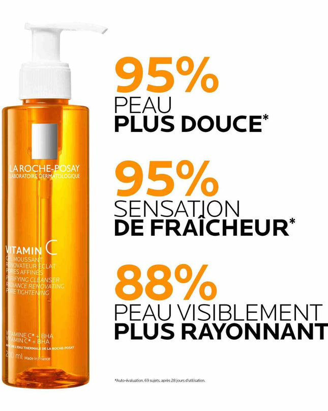 VITAMIN C Gel Moussant Rénovateur Éclat Pores Affinés - 200ml LA ROCHE POSAY - Nymphora