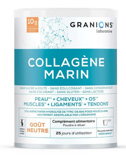 GRANIONS COLLAGENE MARIN Type 1 Goût Neutre - 285g - Nymphora