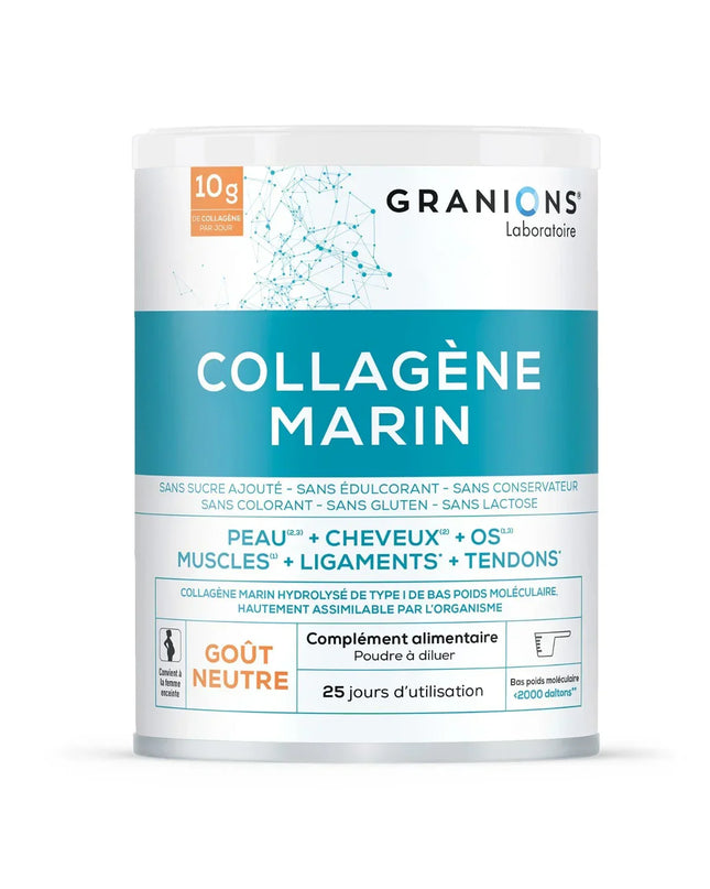 GRANIONS COLLAGENE MARIN Type 1 Goût Neutre - 285g - Nymphora