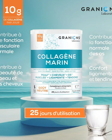 GRANIONS COLLAGENE MARIN Type 1 Goût Neutre - 285g - Nymphora