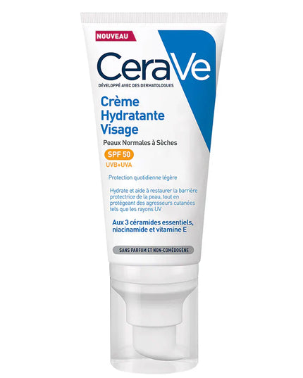 CERAVE Crème Hydratante Visage SPF50 - 52ml - Nymphora