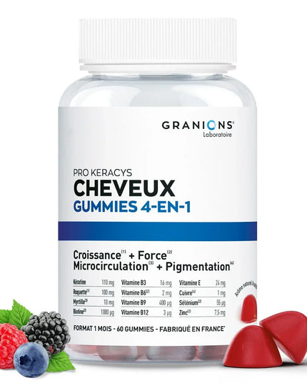 GRANIONS PRO KERACYS Cheveux 4 en 1 - 60 Gummies - Nymphora